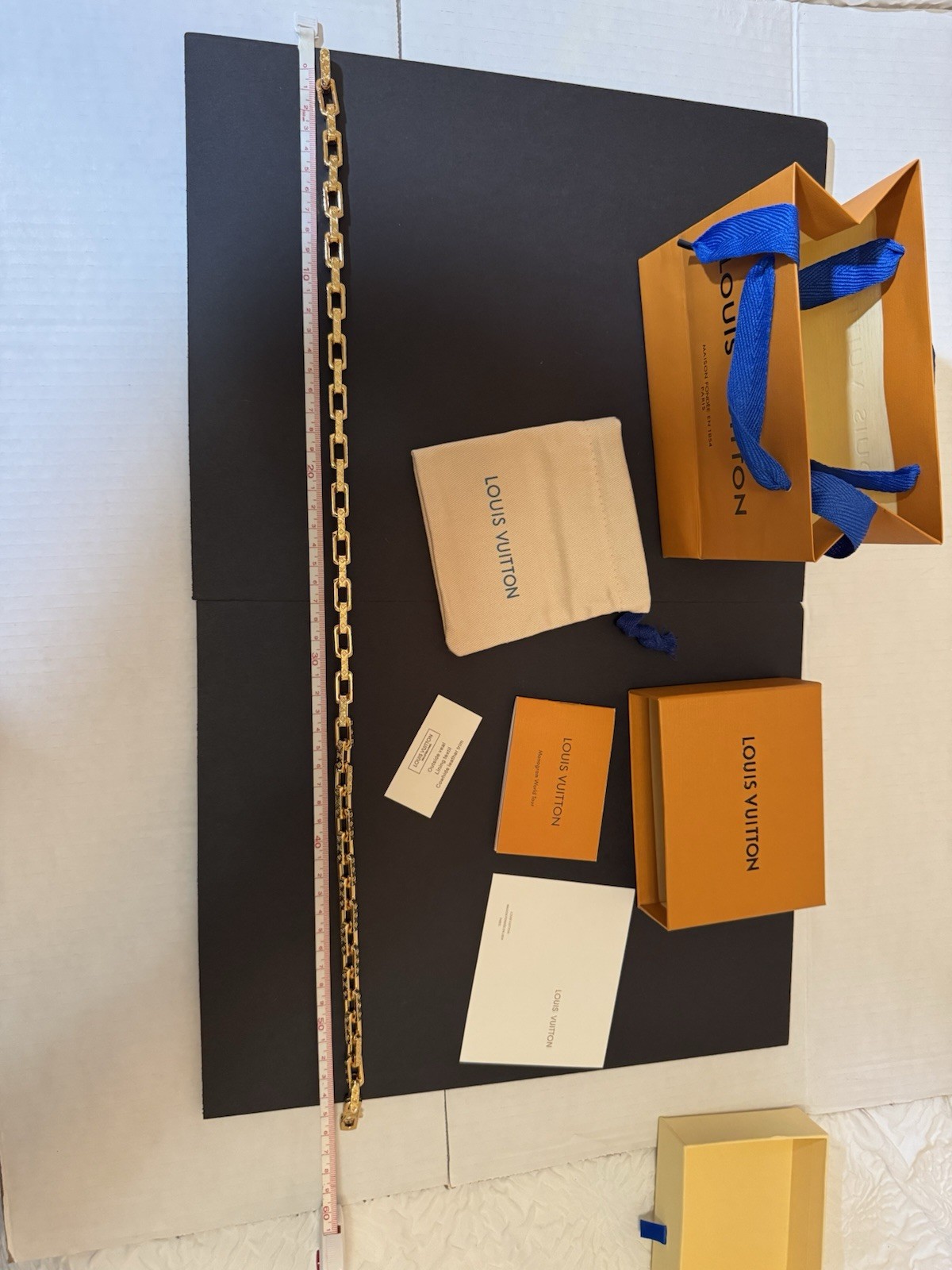 Louis Vuitton Gold Tone Monogram Chain Necklace 23.5” / 60 cm