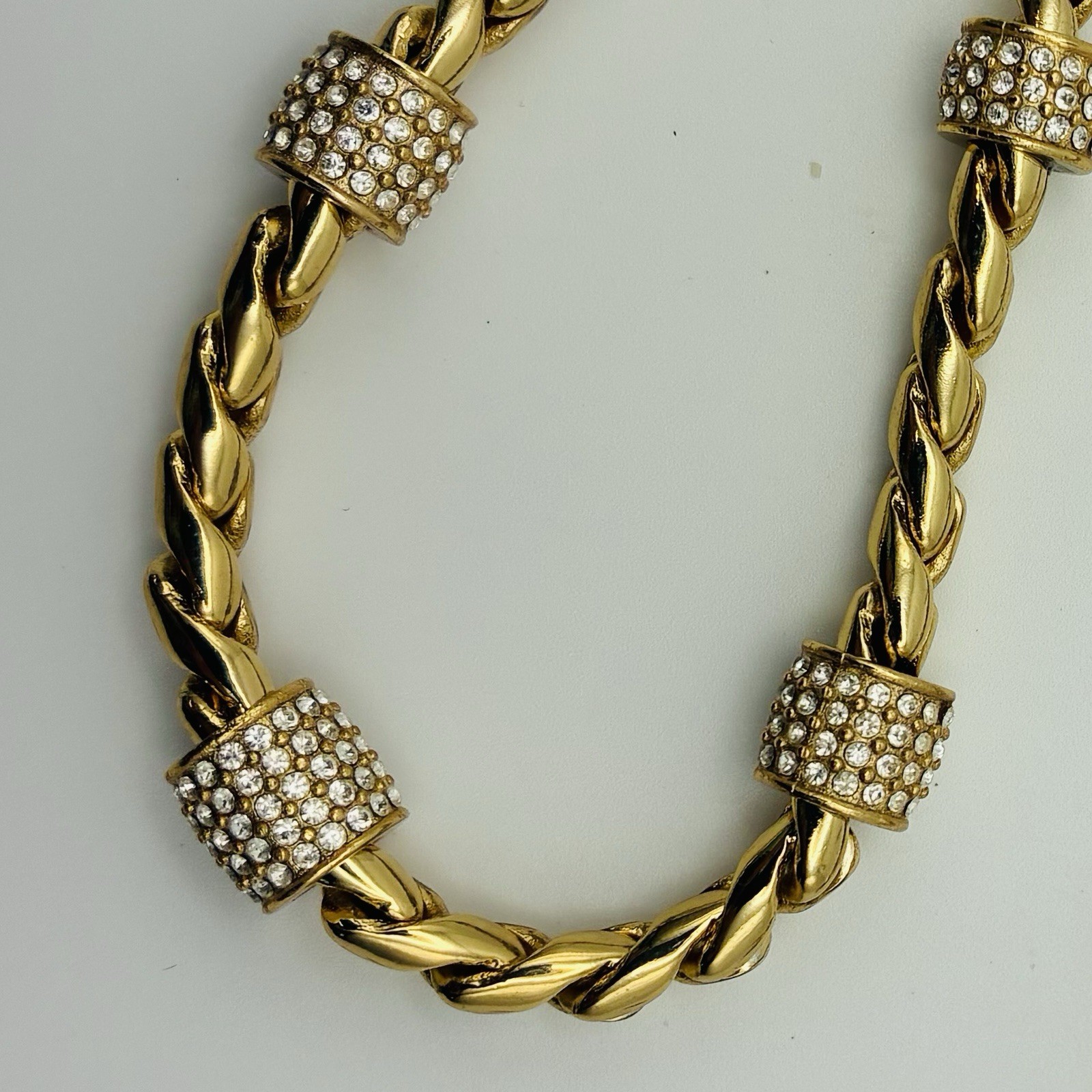 Brighton Meridian Necklace 16-18″ Gold Plated, 5 Crystal Stations