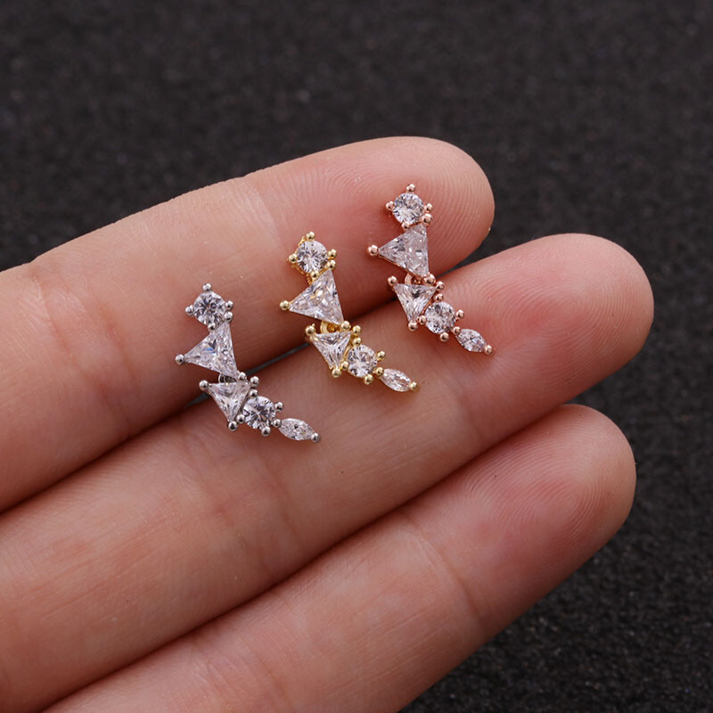 Beautiful Gold Silver Rose Cartilage Helix Conch Earrings Surgical steel New