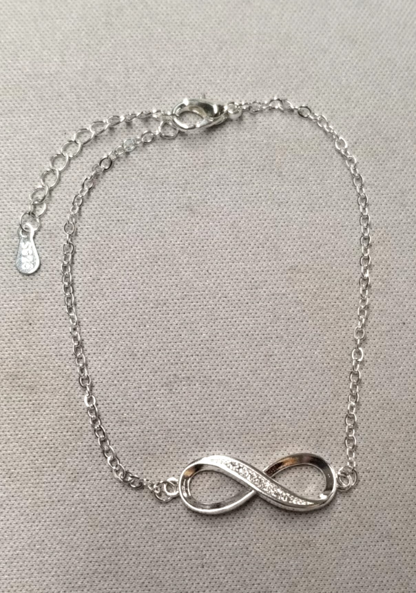 Sterling Silver Infinity Bracelet 6.5″+1″