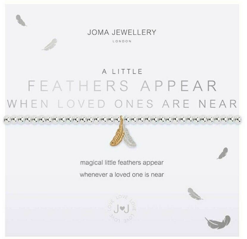 Joma Jewellery Beaded Bracelet A Little FEATHERS APPEAR WHEN LOVED ONES ARE NEAR