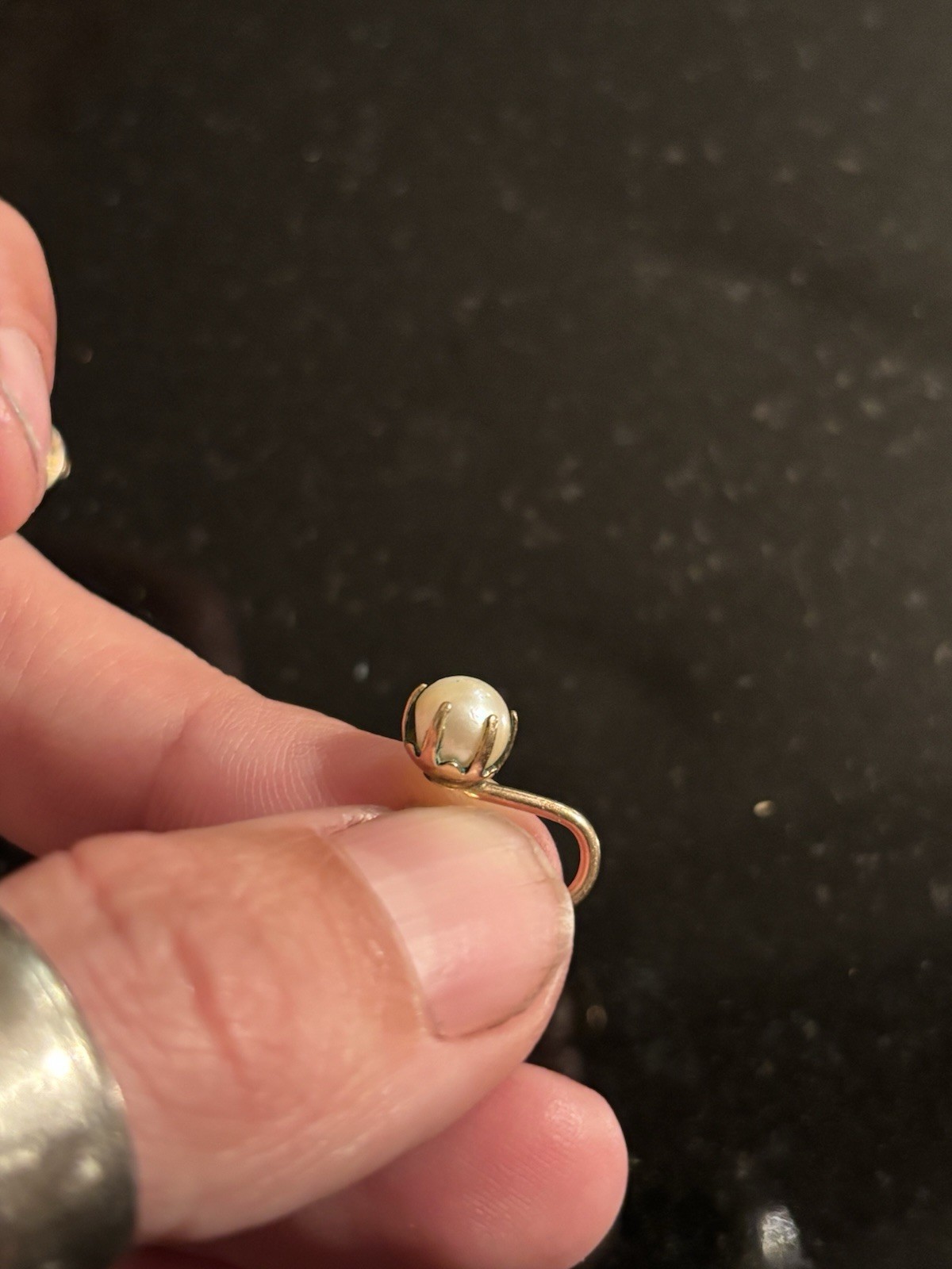 12k Gold Filled Signed Screw Back Stud Earrings, Set of 2 Pairs Simulated Pearl