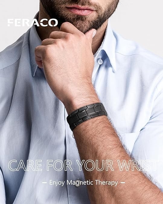 Feraco Copper Bracelet for Men 3X Strength,Magnetic Therapy Bracelet Copper Jewe