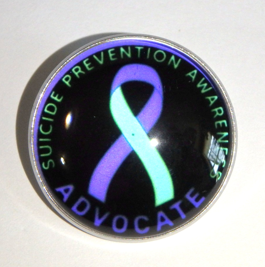 Suicide Prevention Awareness Advocate – 1.18″ Round Resin & Enamel Pin – NEW