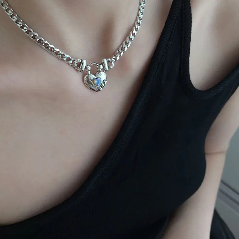 Sterling Silver Trendy 925 Handmade Creative Design Exquisite Chain Necklace