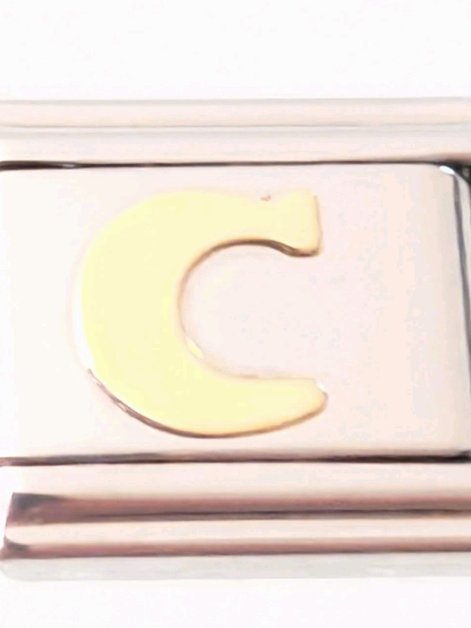 Authentic Zoppini Flat 18k Gold Letter “C” Classic 9mm Link K241