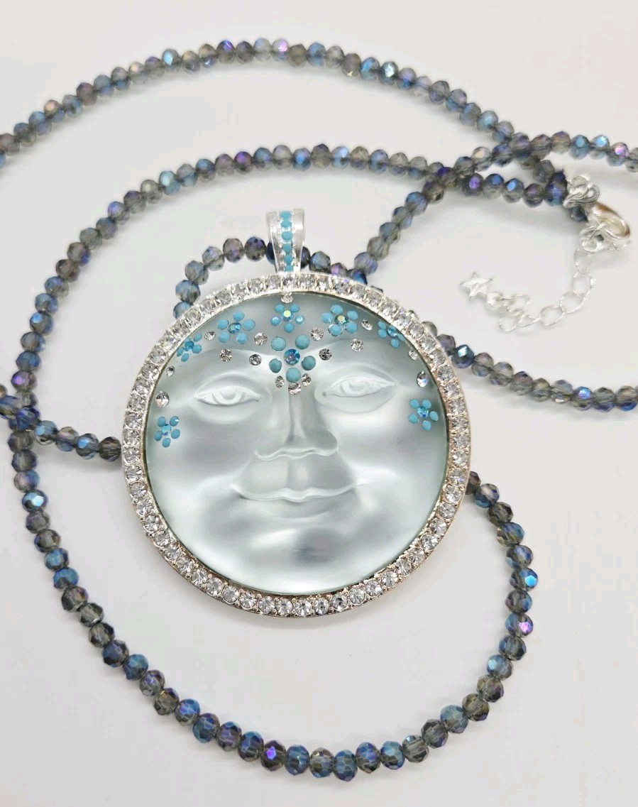 Kirks Folly Flower Moon Fold Over Pendant Necklace Set 2pc Lot One of a kind