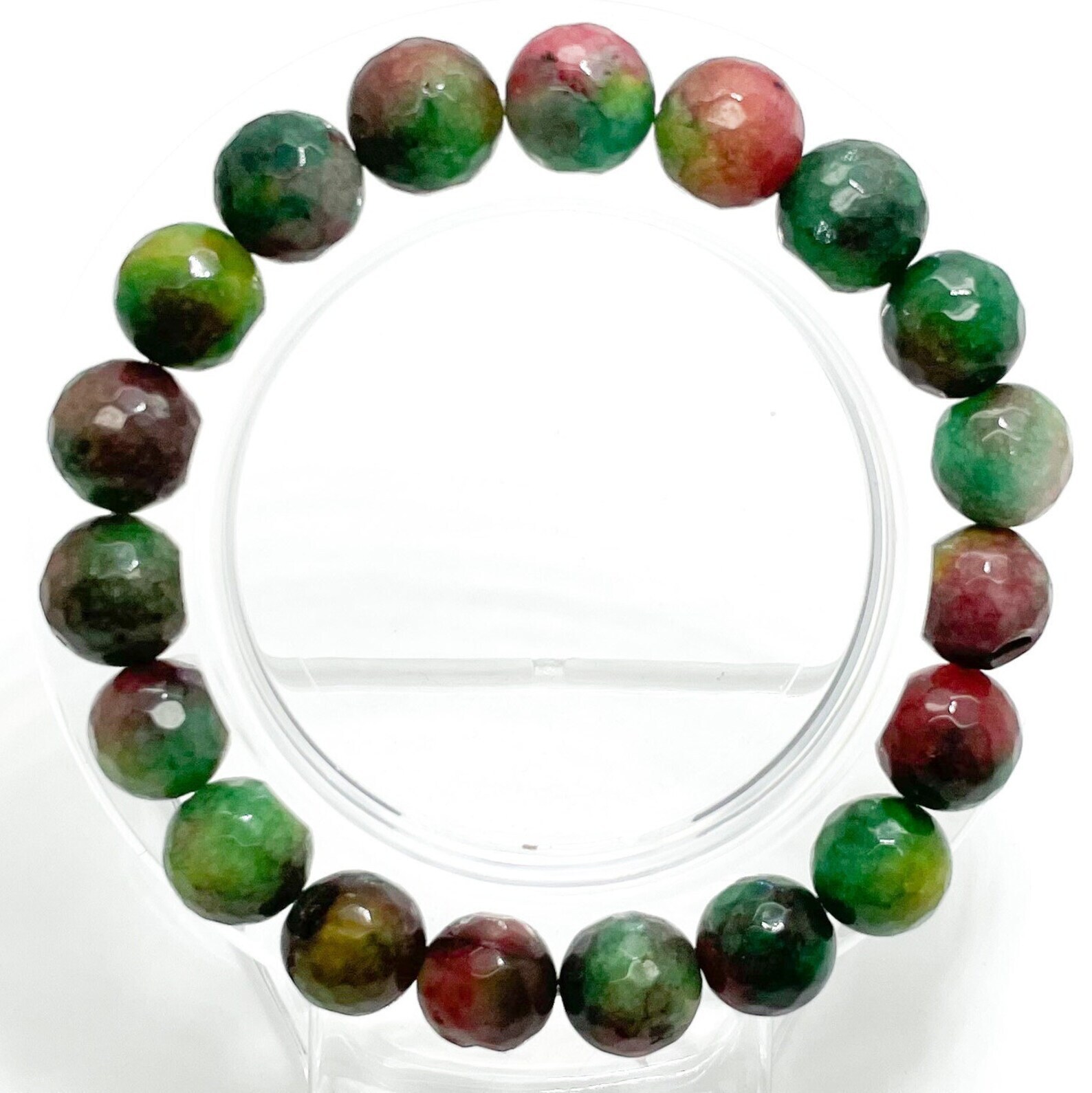 1PC x Handmade Fashion Gemstone Beaded Bracelet (Ruby Zoisite Dyed)