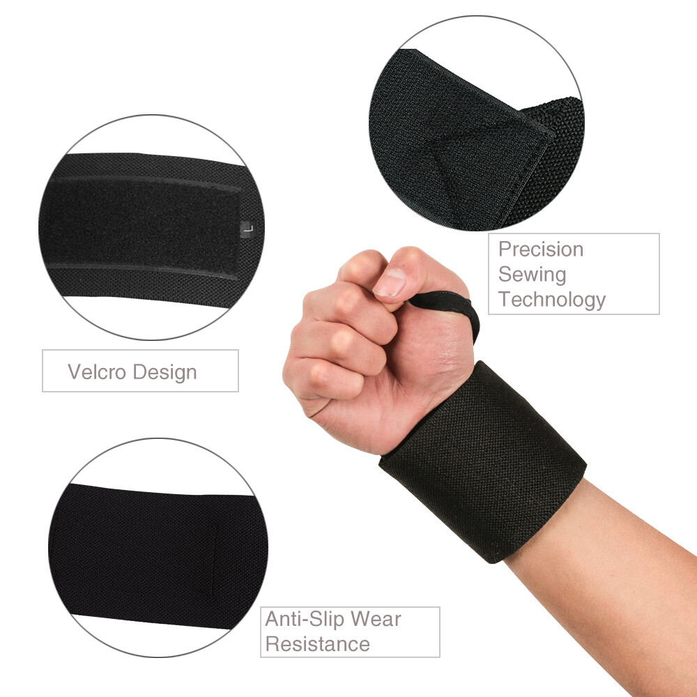 Wrist Wrap Weight Lifting Workout Training Gym Workout Support Straps Adjustable