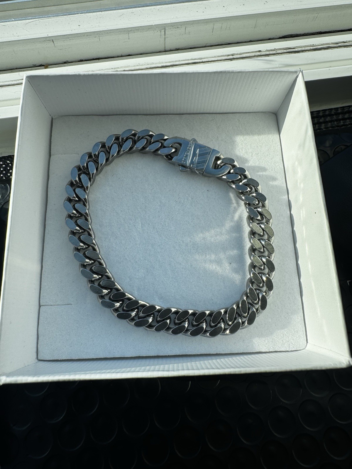 Statement Collective 9mm Cuban Link Stainless Steel Bracelet Silver 8in