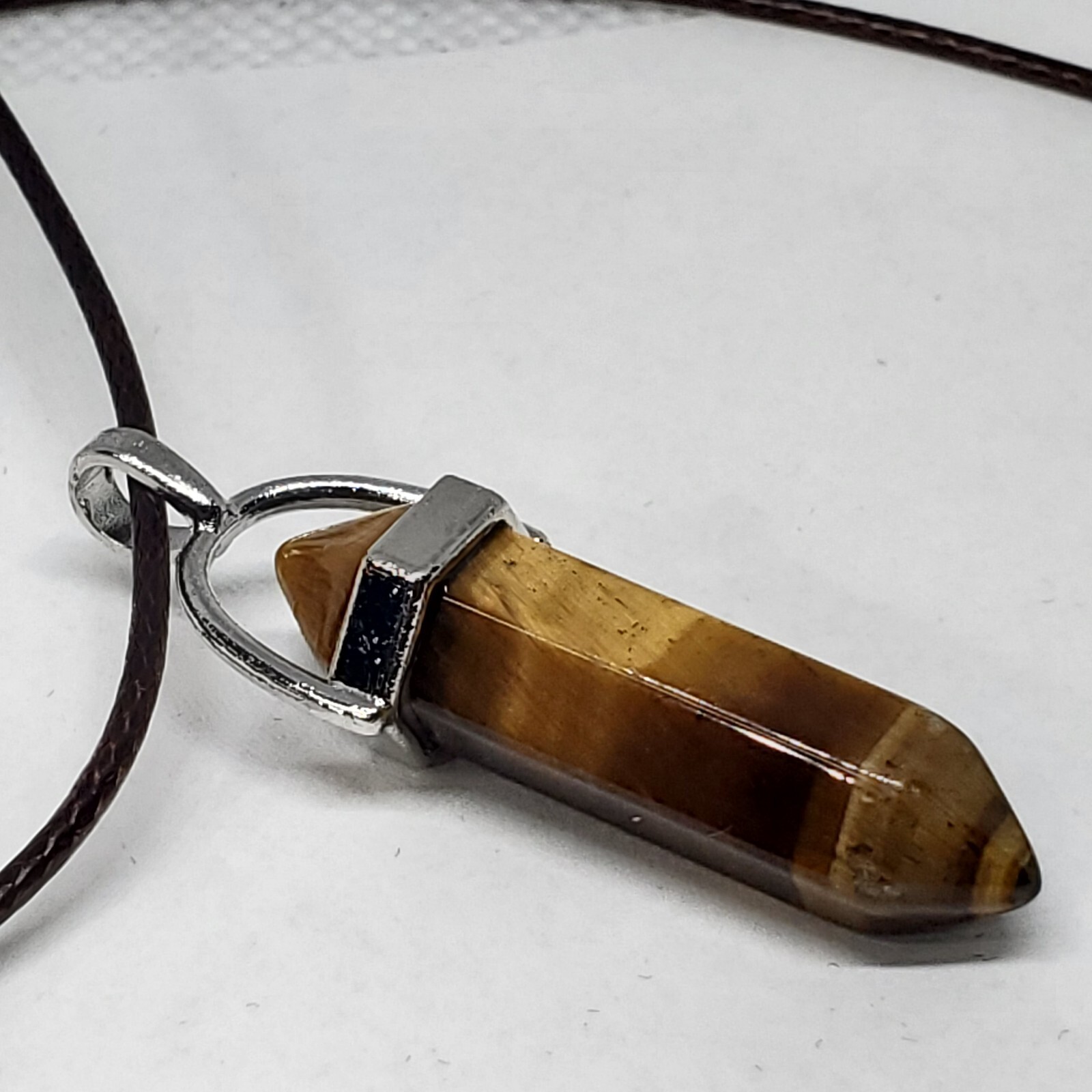 Tiger Eye Stone Gemstone Pendant Charm Jewelry Necklace 36-11