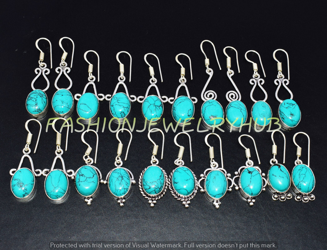 Turquoise Gemstone Ethnic Handmade Fashion Earrings 20pcs Lot FE-478