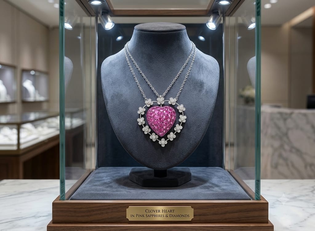 2ct Heart Cut Simulated Pink Ruby/Diamond Halo Heart Pendant14k Rose Gold Plated