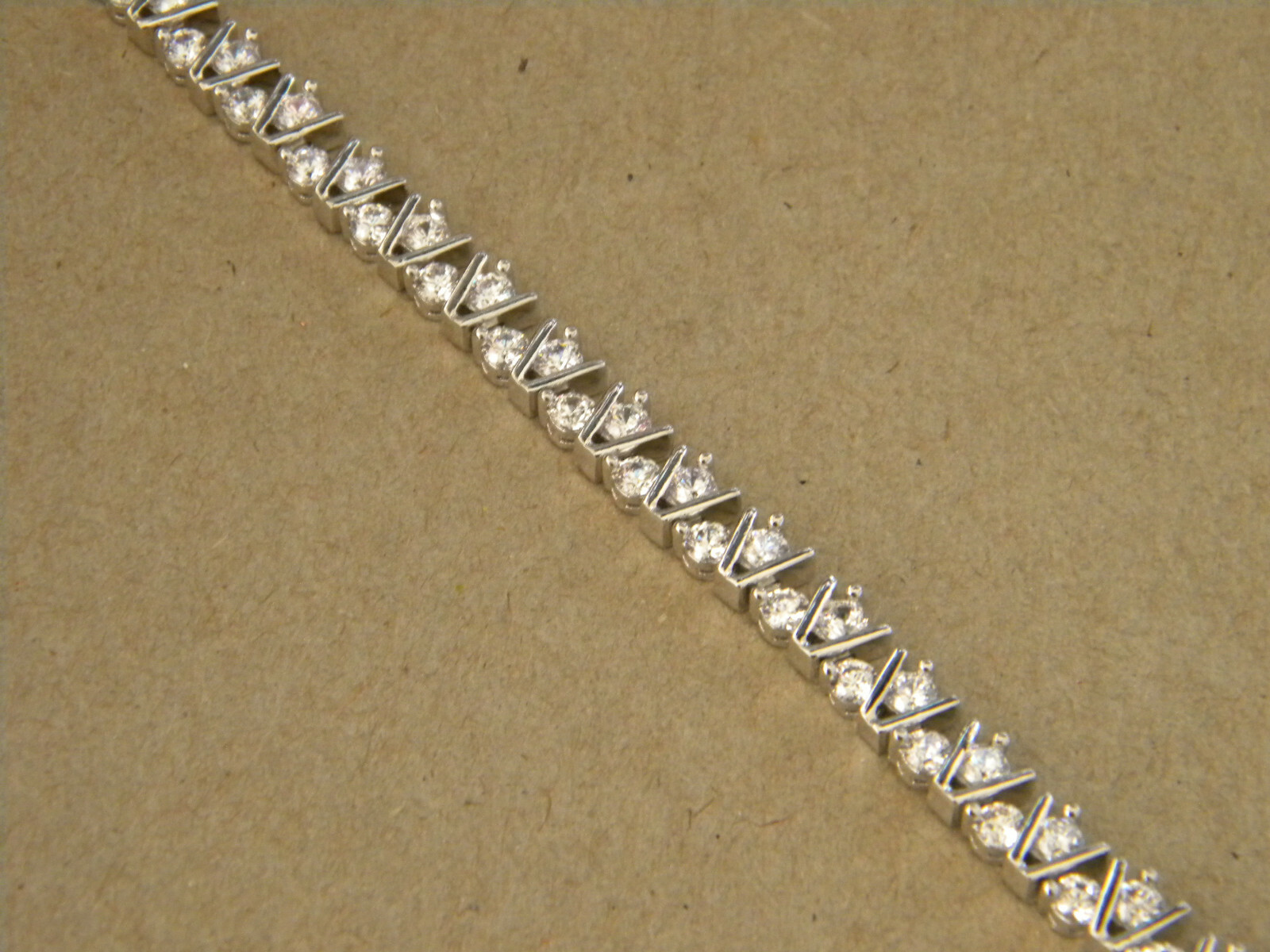 Lady’s Women Rhodium Plated 58 Clear CZ Tennis Bracelet 7.5in Long 5mm Wide OVOV