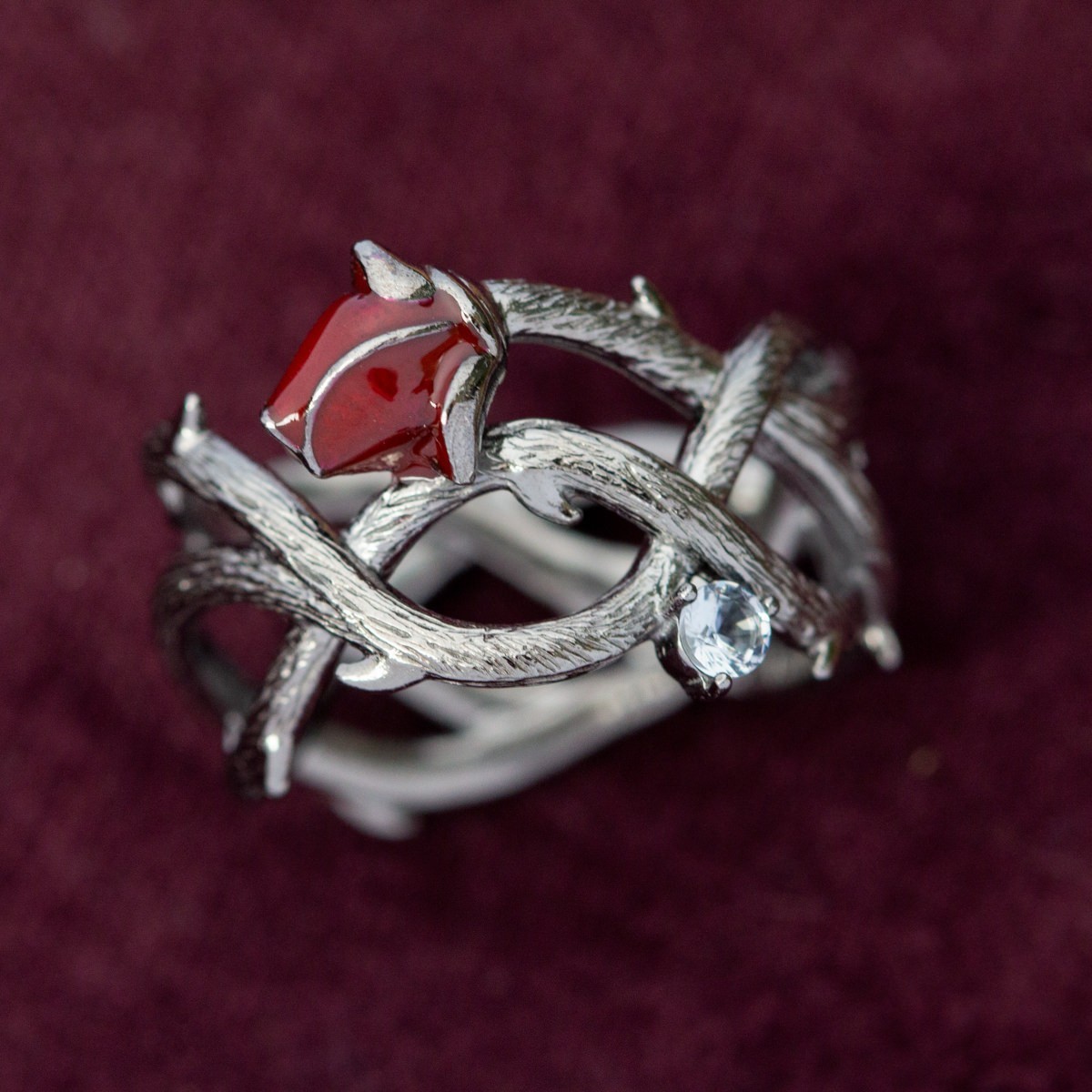 Disney X RockLove NEW ‘Sleeping Beauty’ Briar Rose Ring in Silver – Band Size 7