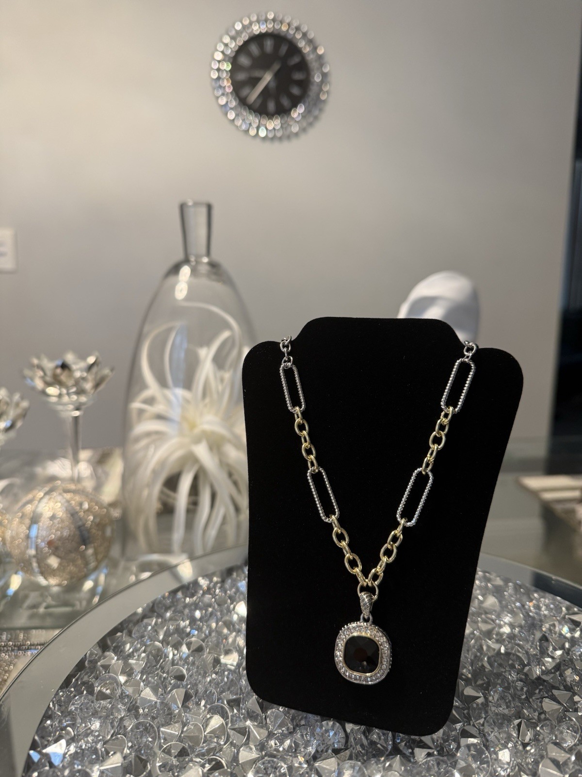 Mixed Metal Chain Necklace | Gold & Silver Link Statement Chain | Luxury Jewelry