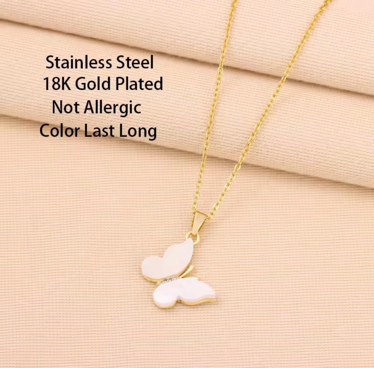 Temperament Elegant White Butterfly Pendant Necklaces For Women Adjustable