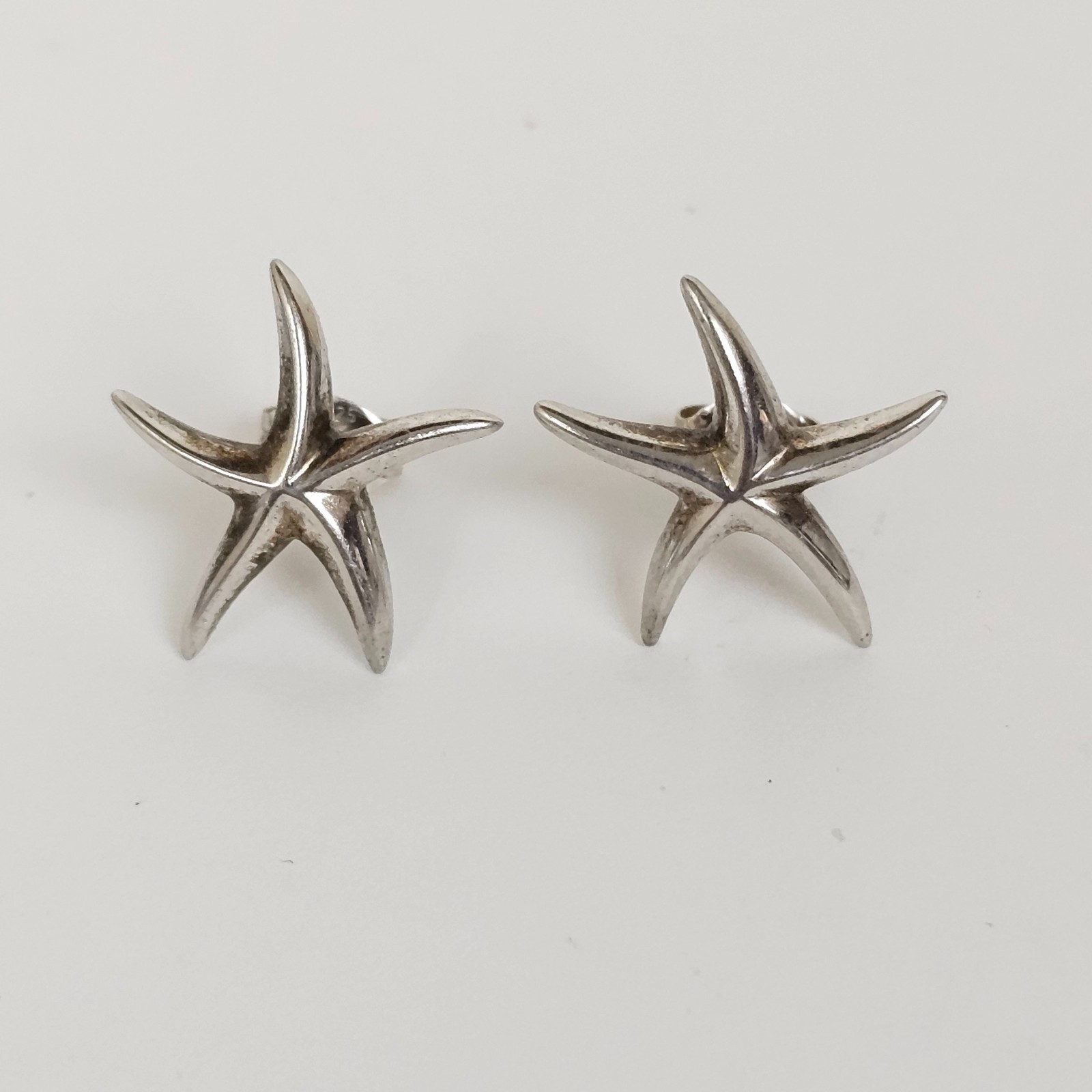 Vtg Starfish 925 Sterling Silver Sea Life Stud Post Earrings Nautical Beach 1.8g