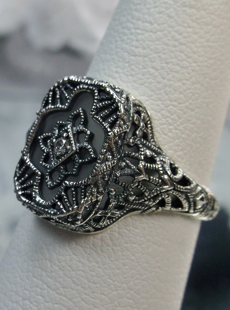Camphor Glass Ring Sterling Silver Art Deco 1930’s Jewelry (Made To Order)#204
