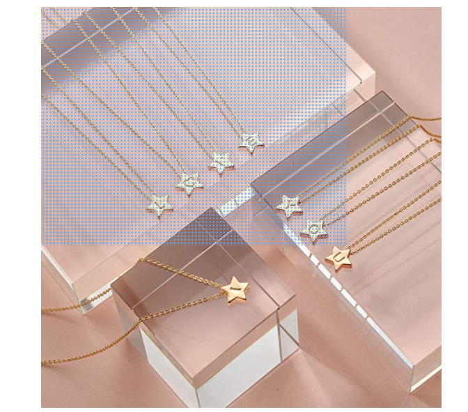 NEW M MOOHAM Tiny Star Initial Necklace 14K Gold Filled Letter R