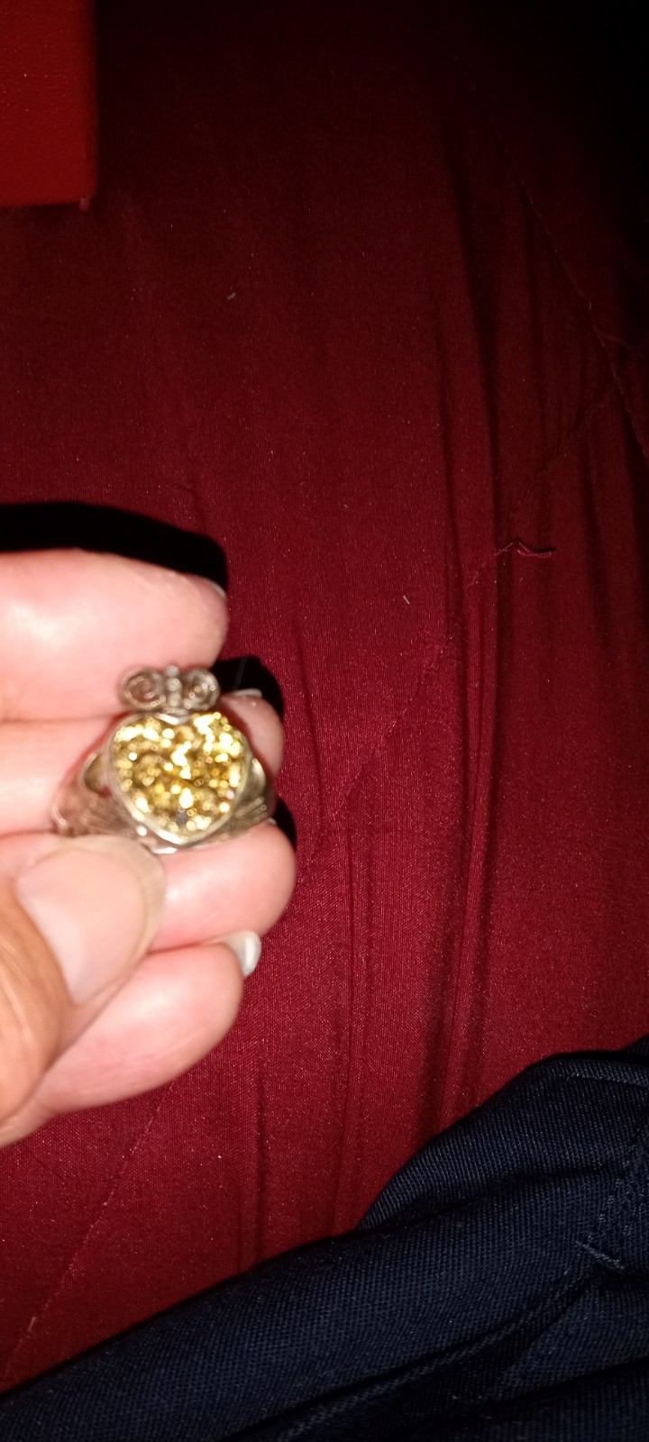 Claddagh Ring Fashion Jewelry Gold Chips IRELAND MARKED