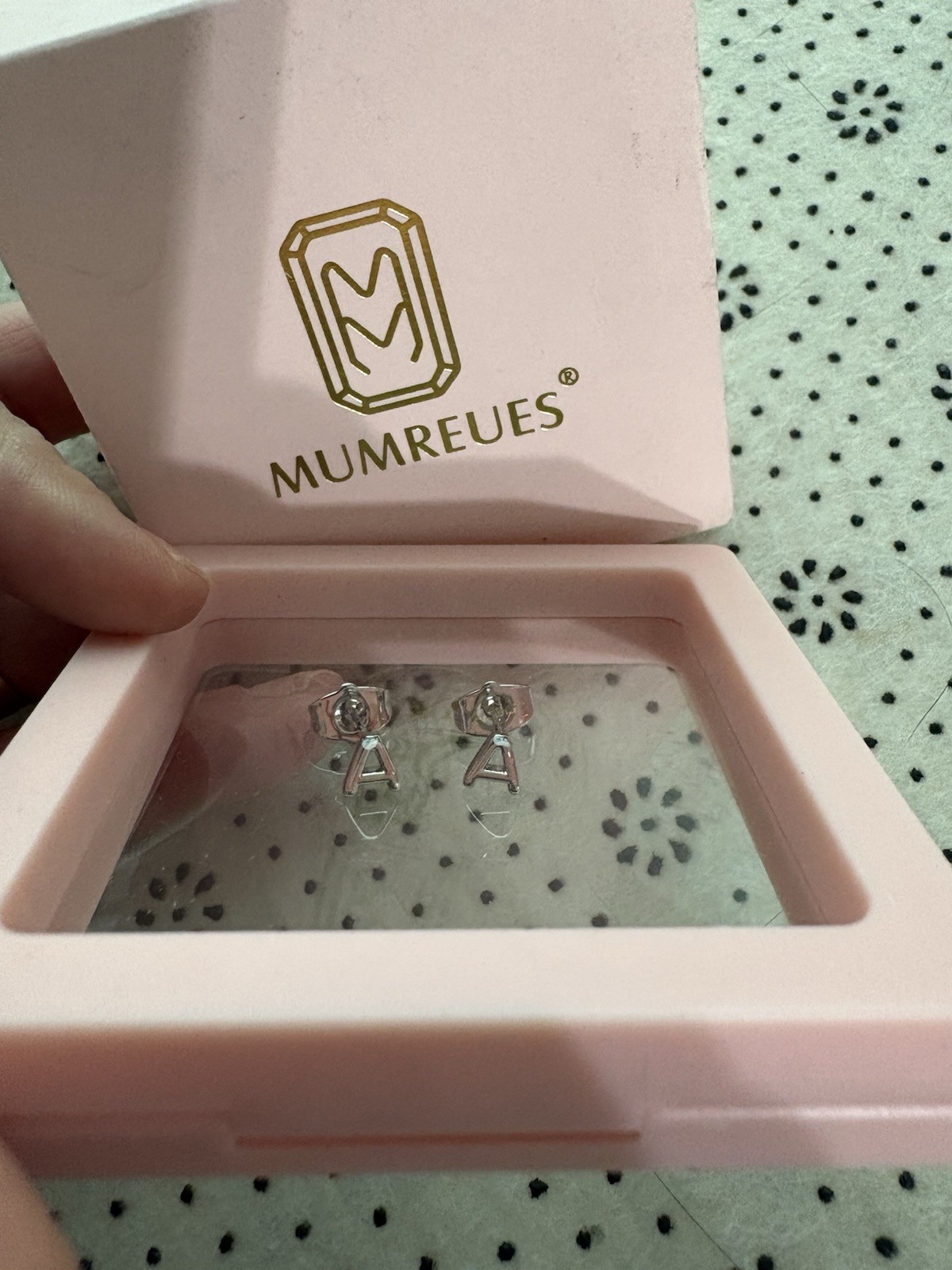 MUMREUES Initial Letter Stud Earrings Hypoallergenic Initial (A) Earrings New