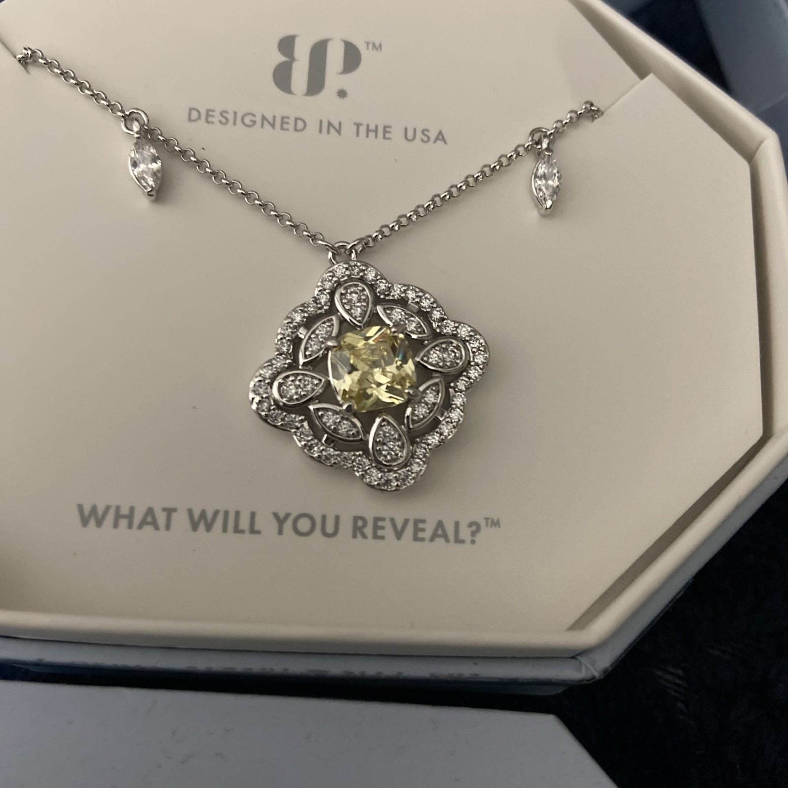 Bomb Party Necklace NK63760 – Neckline Negotiator – Lemon CZ Rhodium
