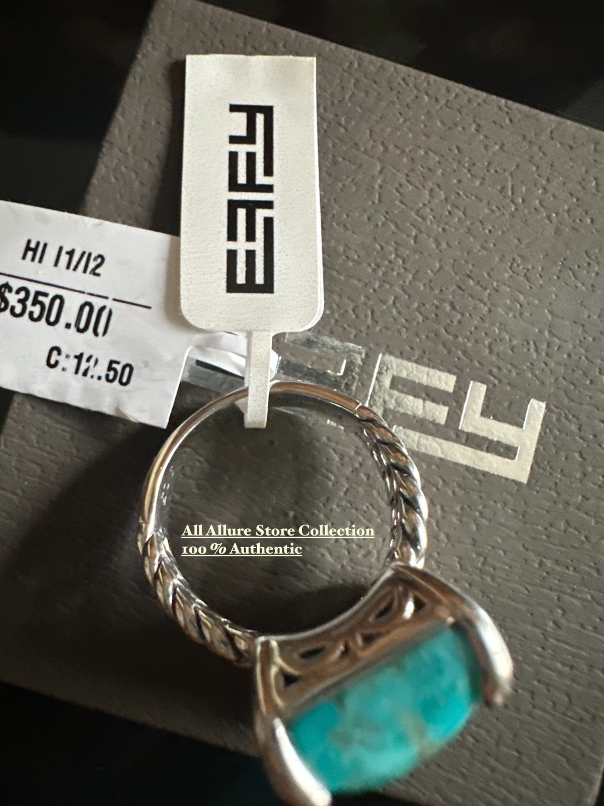 Effy ENY Sterling Silver & Turquoise Ring size 7