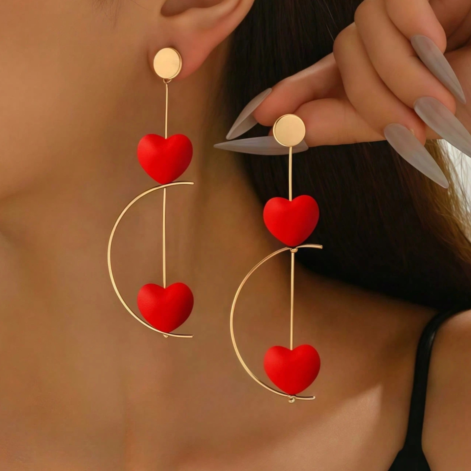 Boho Long Drop Earrings Rotatable Geometric Ball Pendant Retro Jewelry for Women