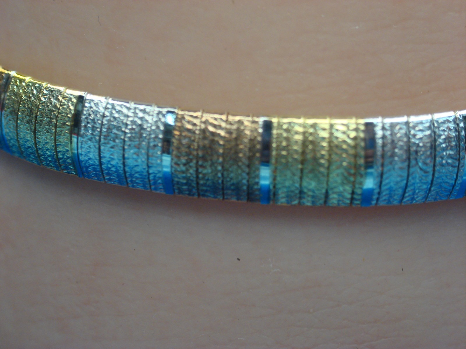 STERLING SILVER WITH TRI-COLOR GOLD VERMEIL BRACELET – 7 “