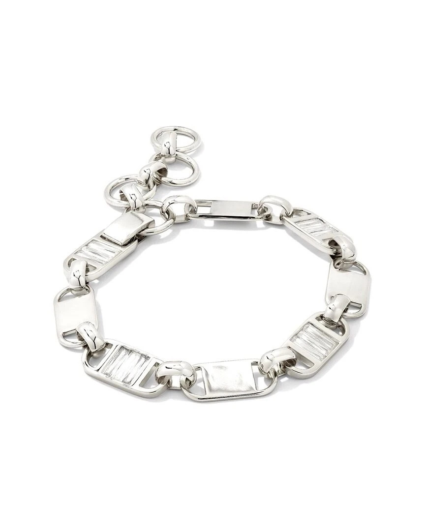 Kendra Scott KS Jessie Chain Bracelet in 14K Silver Plated Baguette Rhineston