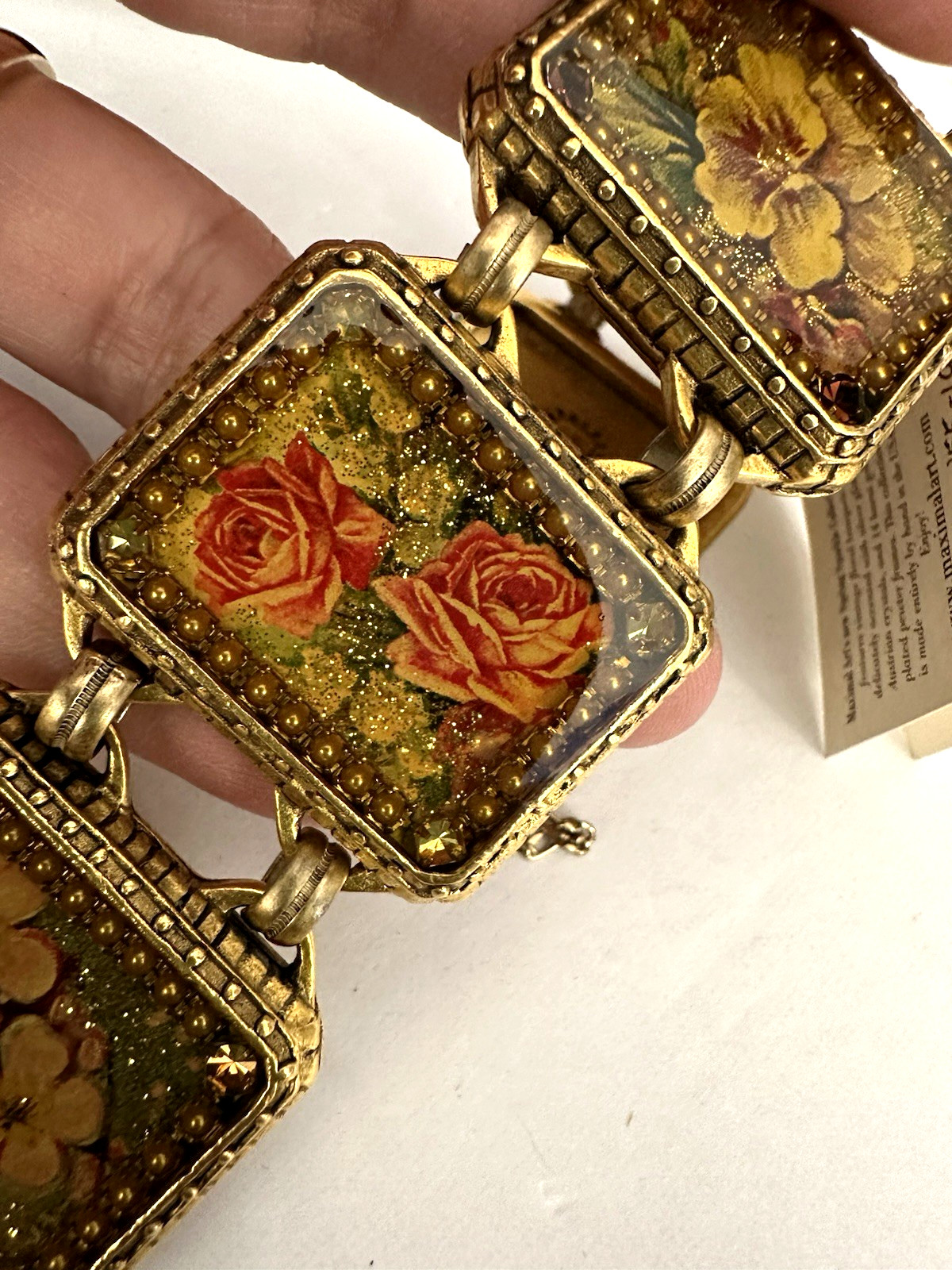 MAXIMAL ART John Wind Floral Bouquets Spring Sparkle Collection Bracelet Vintage