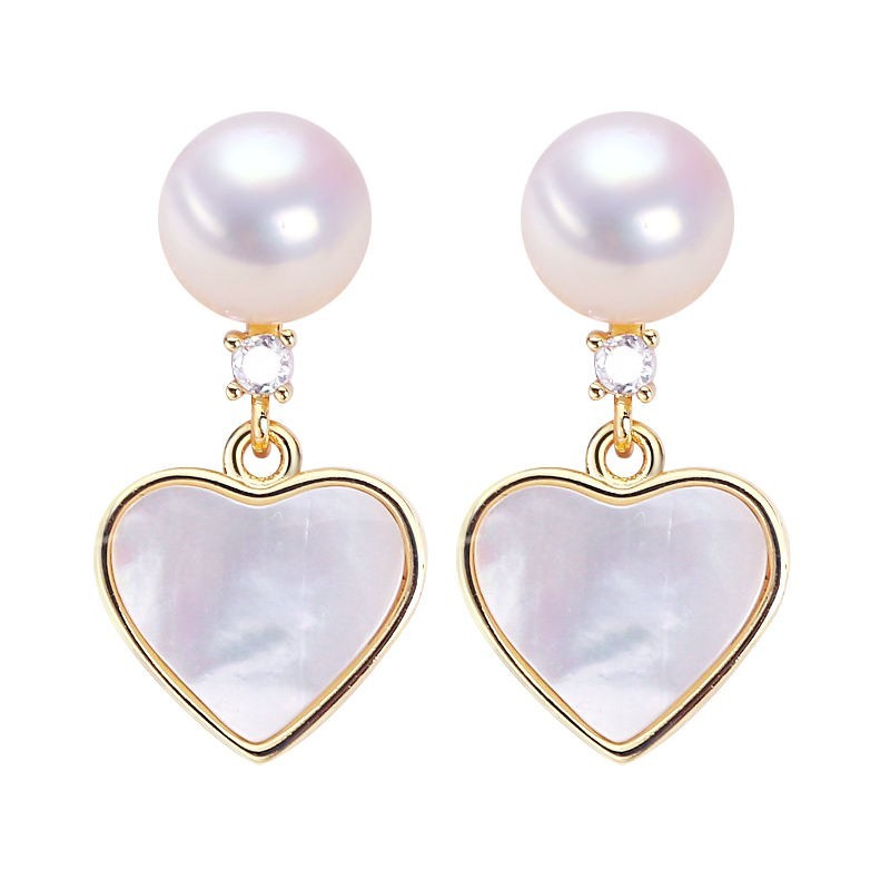 Natural fresh water pearl earrings made with 925 sterling silver