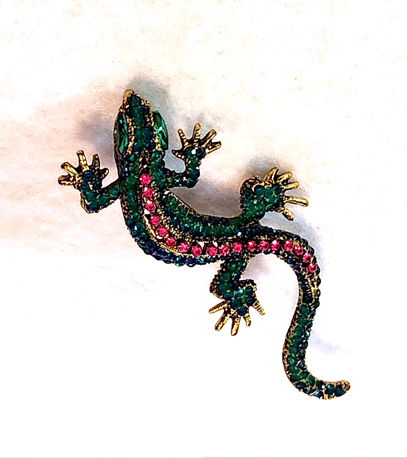 BEAUTIFUL RHINESTONE LIZARD GECKO BROOCH PIN LAPEL PIN 6.5cm x 4cm