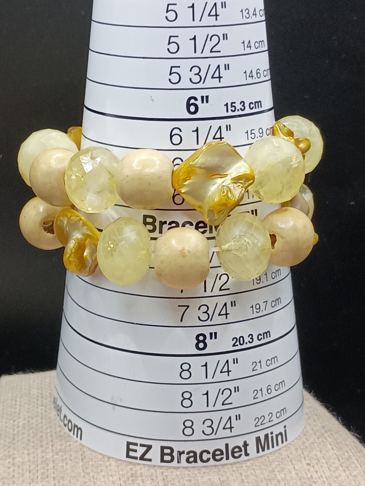 Natural Quartz Stone Necklace 2 Bracelet Earrings Set Shell Wood Accent