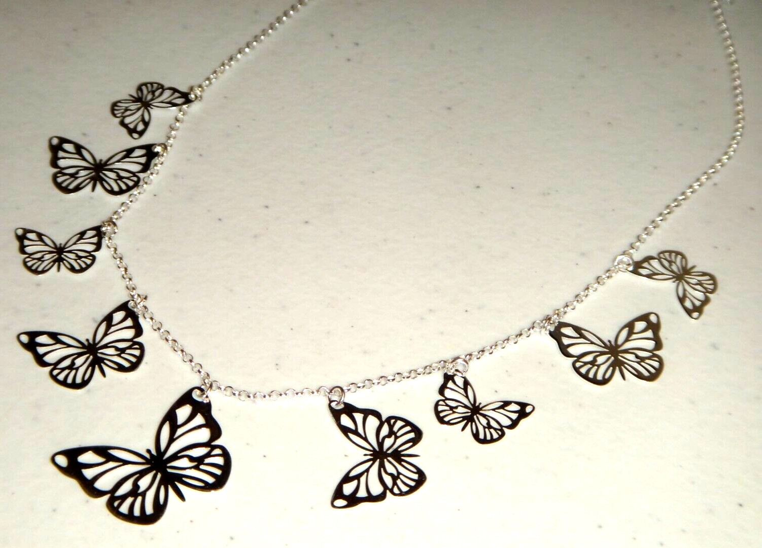 MIA FIORE Women’s 925 Sterling Silver Butterfly Necklace 17.5 in MADE IN ITALY