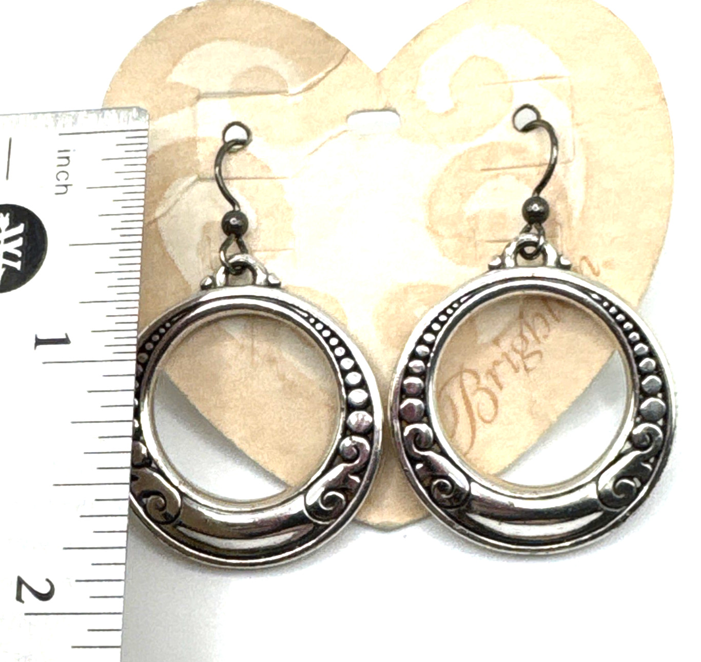Brighton Ala Mode Contempo Hoops Silver French Wire Earrings NWT