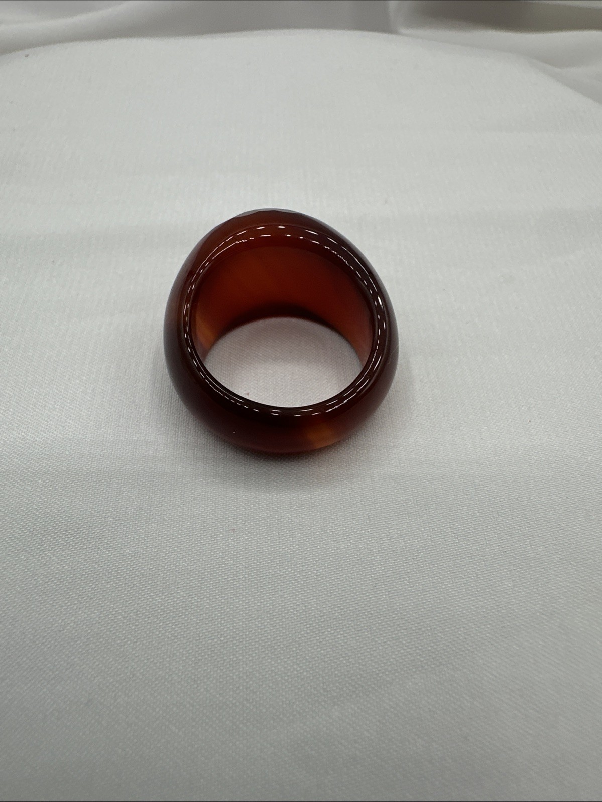 ‘90 NWOT Carved Faceted Red Agate Carnelian Ring. Sz 9.5. See pics.
