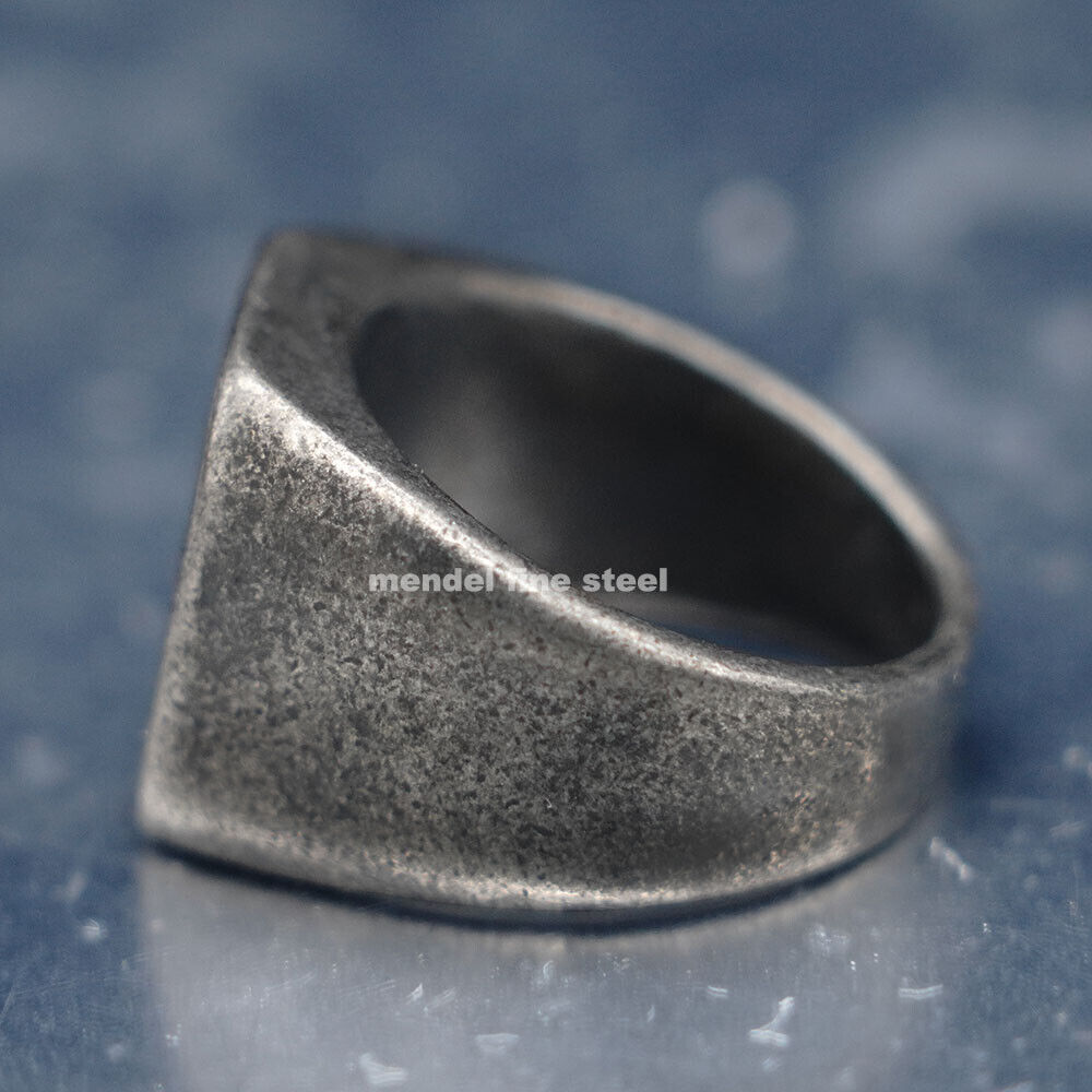 MENDEL Retro Cool Stainless Steel Mens Biker Square Band Ring Size 7 8 9 10-15
