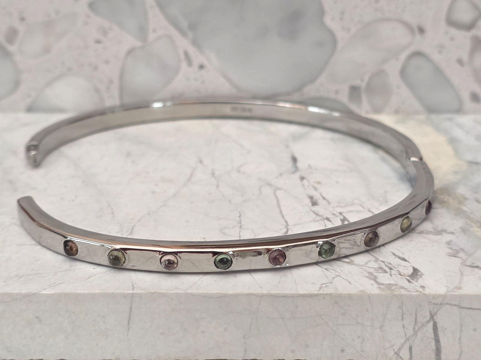 Multi-Tourmaline Bracelet (7.25 In), Ring, Earrings in Stainless 2.85 ctw Sz8