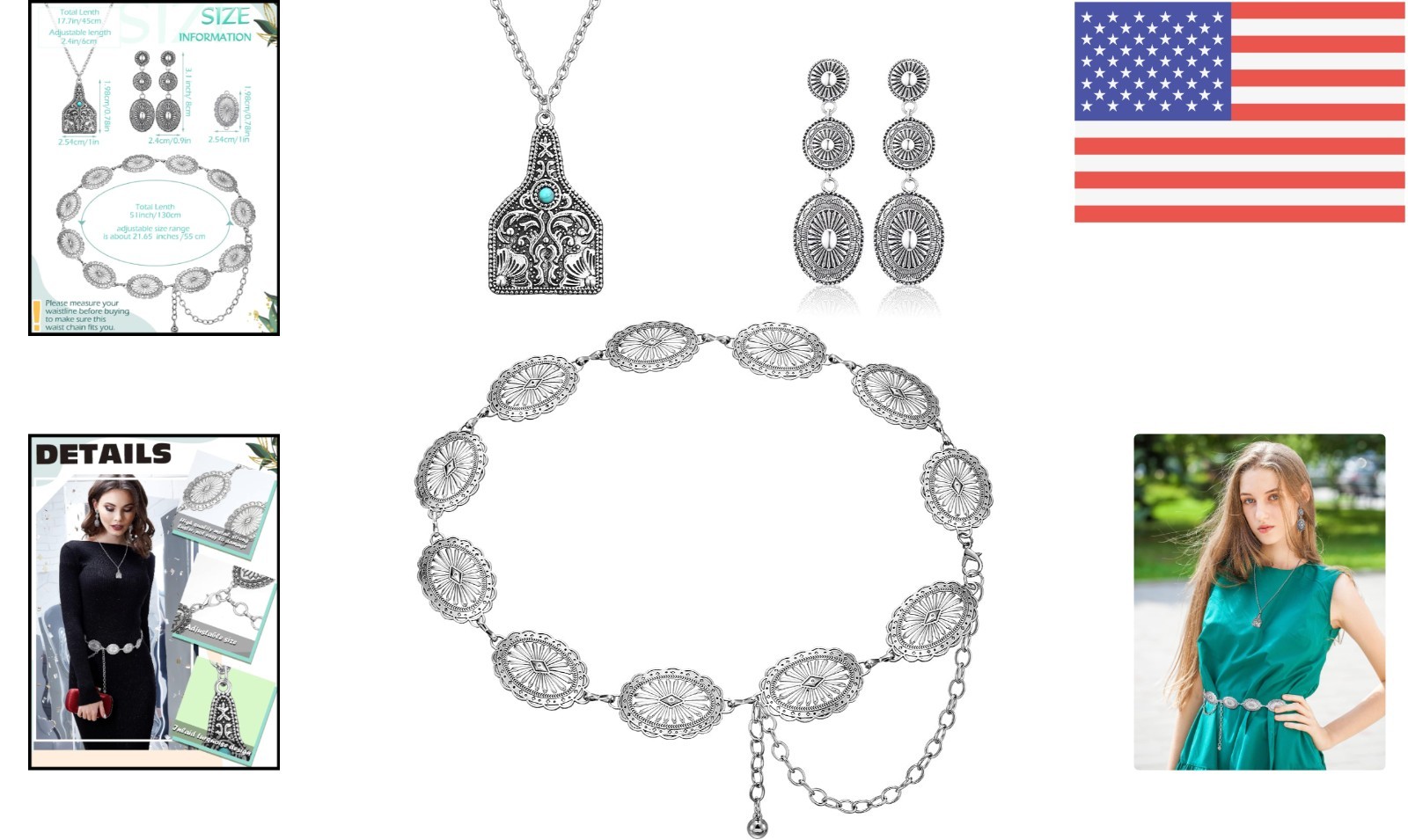 Bohemian-Inspired Turquoise Jewelry Set – Adjustable Choker & Layered Bracelets