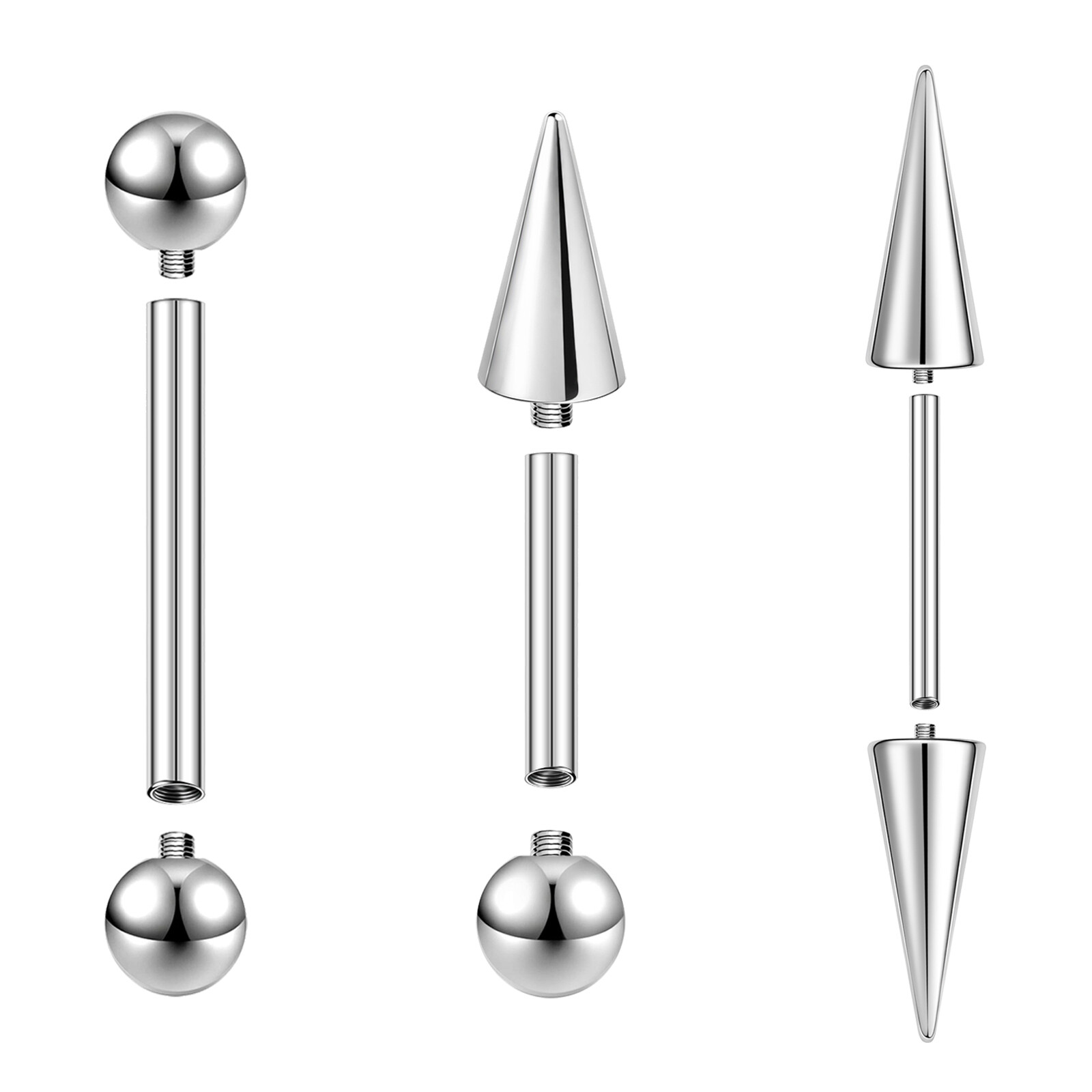 16G 18G Stainless Steel Stud Earring Spike Helix Tragus Barbell Piercing Jewelry