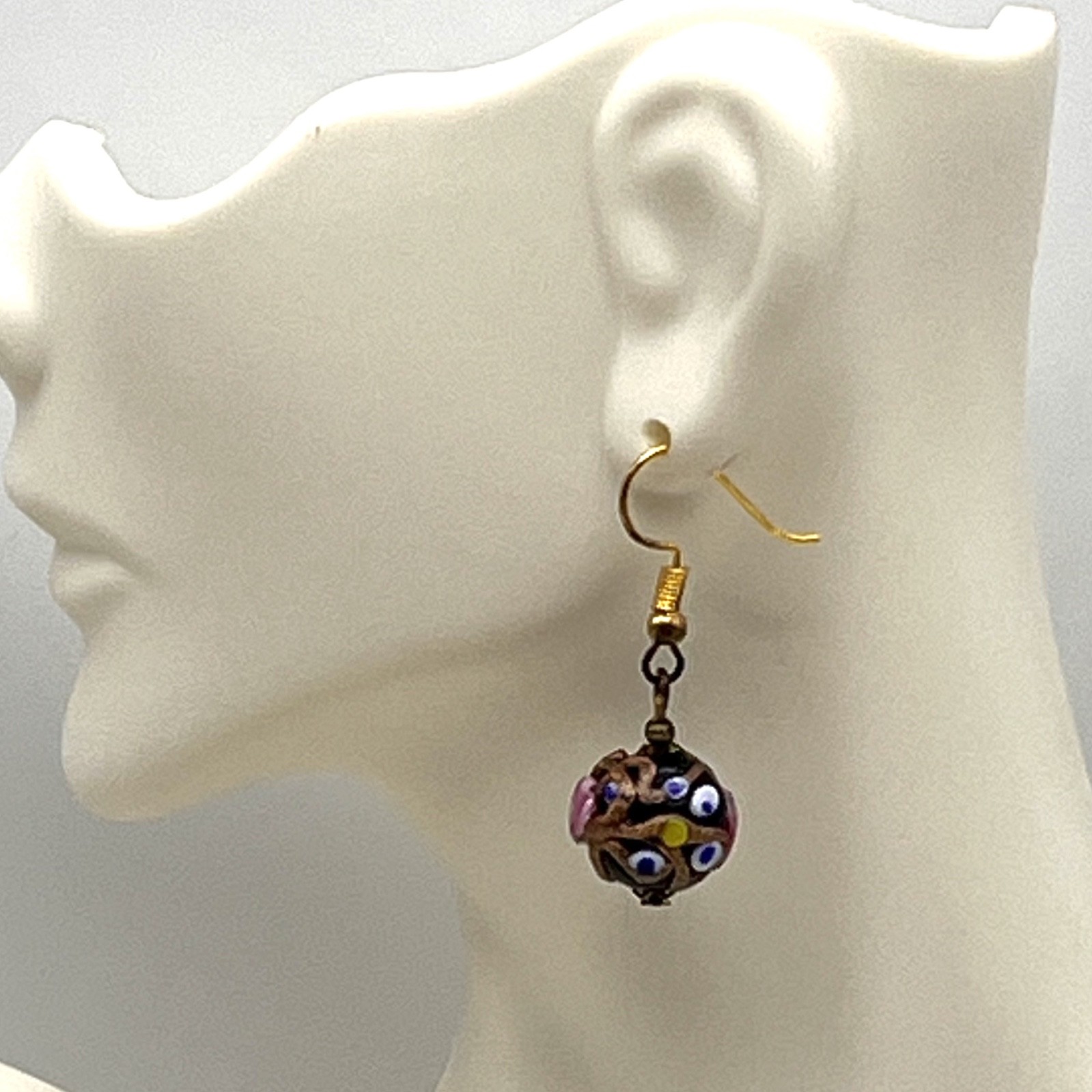 Stauer Wedding Cake Bead Earrings Murano Fioratto Nuziale 42048