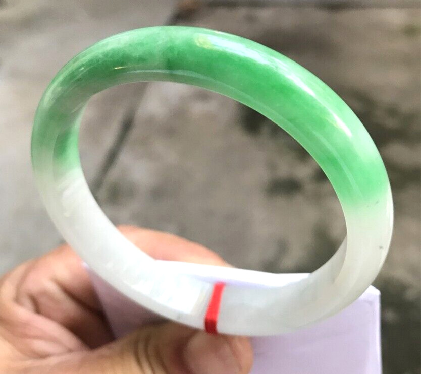 60mm Natural Green Jadeite Jade Bracelets Burma Emerald Jade Bracelet Bangle
