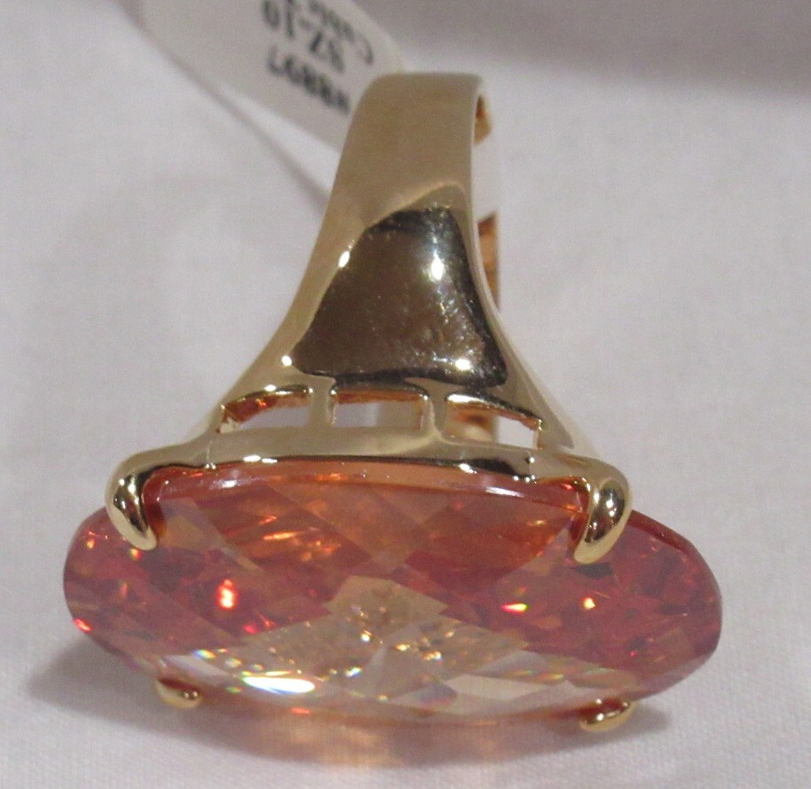 PARK LANE orange MANDARIN Ring Size 10 gold hypoallergenic, lead/nickel free