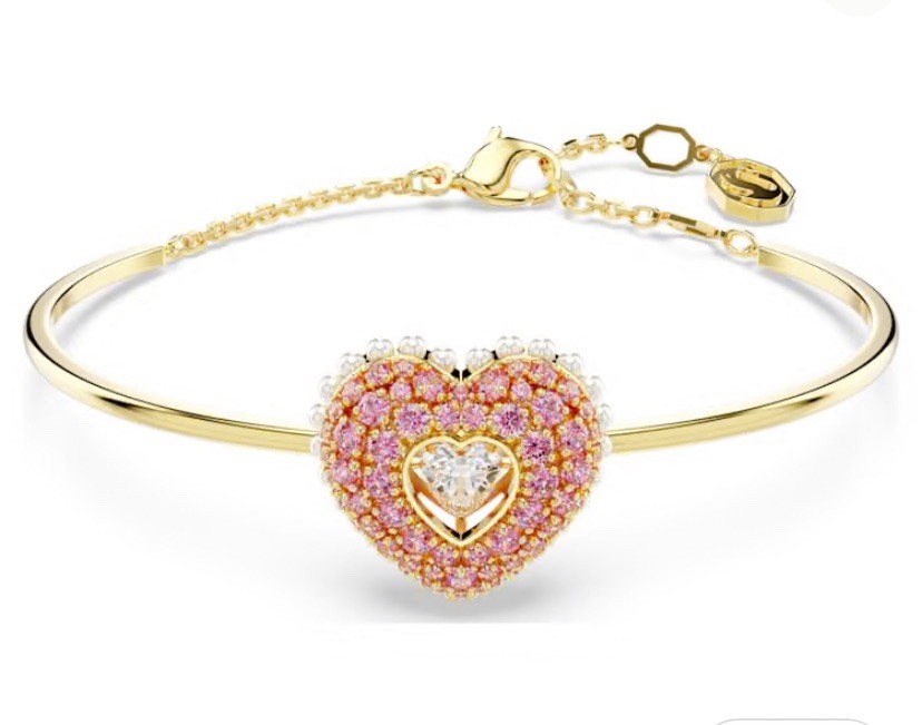 SWAROVSKI Idyllia bangle pink Heart Gold-tone plated, 5687258 RRP £179 + bag💕
