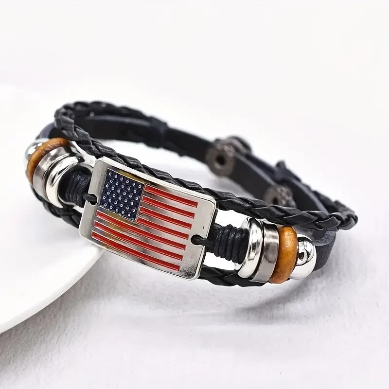 Patriotic Unisex Wristwear Durable American Flag Bracelet