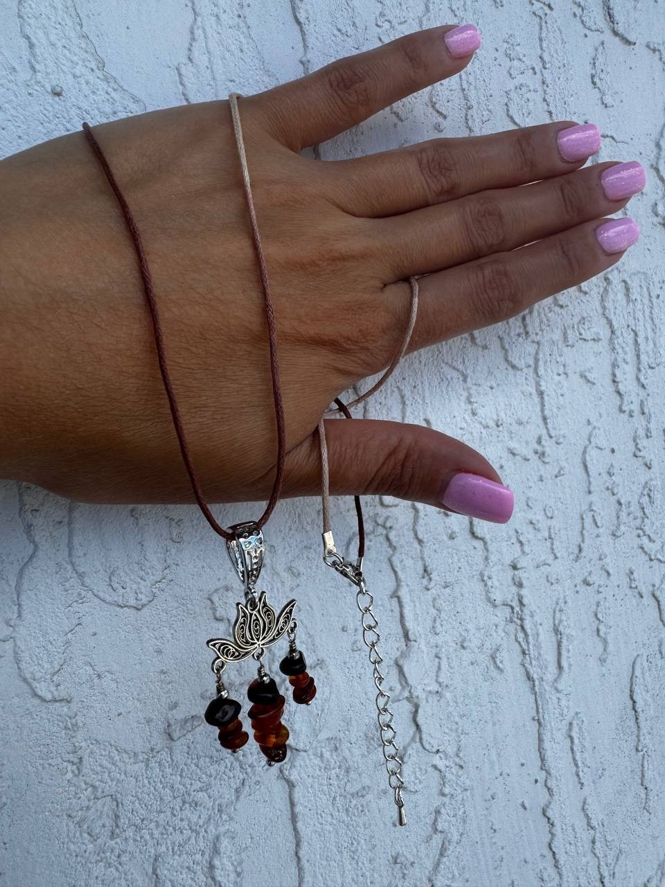 OOAK Baltic Amber Lotus Necklace Earring Set, Handmade
