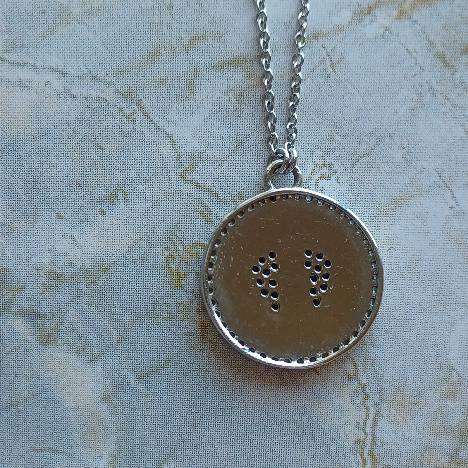 Lafonn Platinum Bonded Pave Baby Feet Pendant Necklace Sterling Silver New Mom