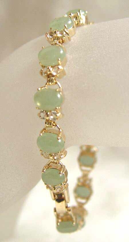 Vintage Natural Jade Bracelet Women 18K Gold Plated Fashion Bangle Jewelry Gifts